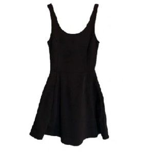 Blacked Ribbed Skater Dress